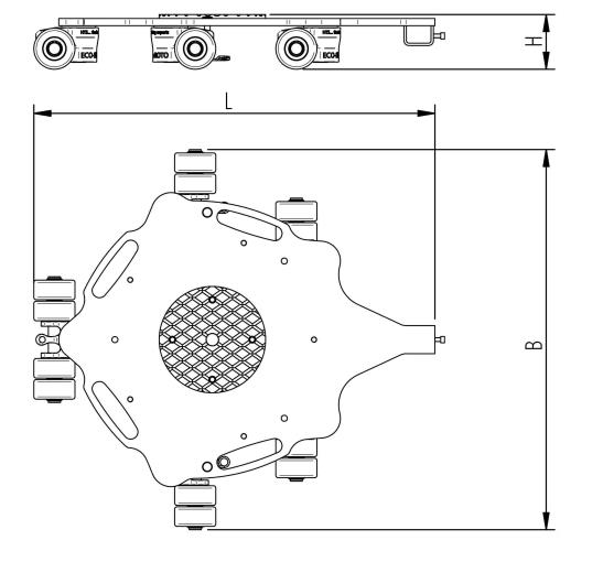 Dimension drawing: ECO-Skate RFN80 load moving system