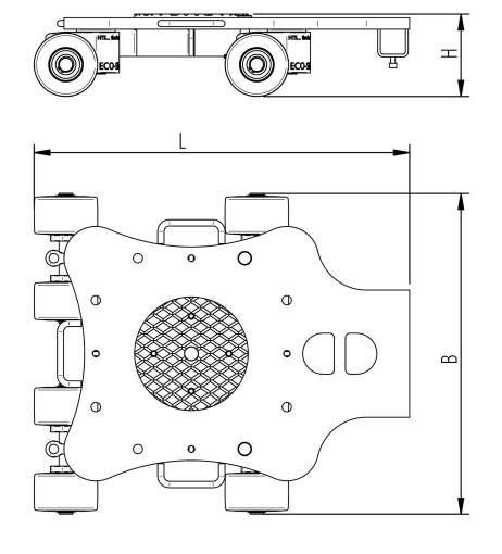Dimension drawing: ECO-Skate RFXN12 load moving system
