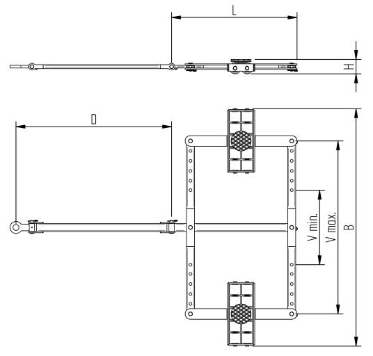 Dimension drawing: ECO-Skate i120D load moving system