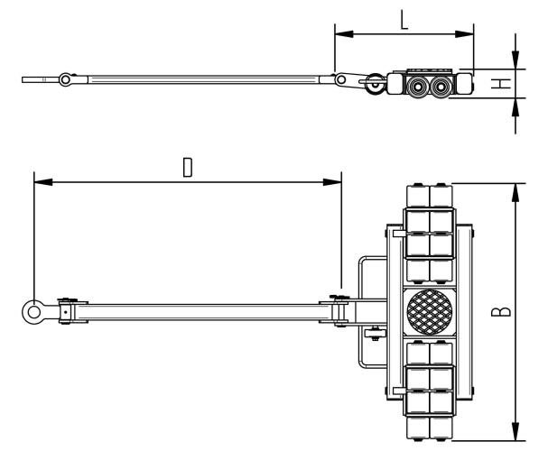 Dimension drawing: ECO-Skate i120L load moving system