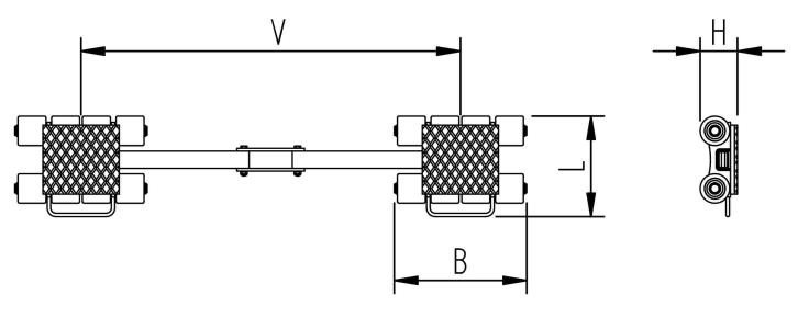 Dimension drawing: ECO-Skate i120S load moving system