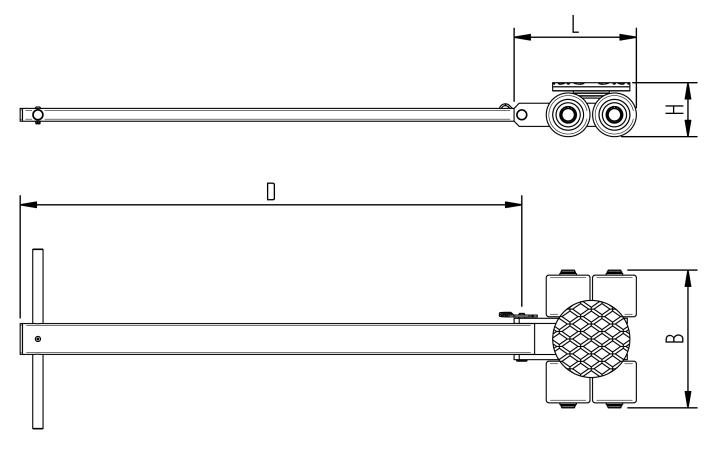 Dimension drawing: ECO-Skate i30L load moving system