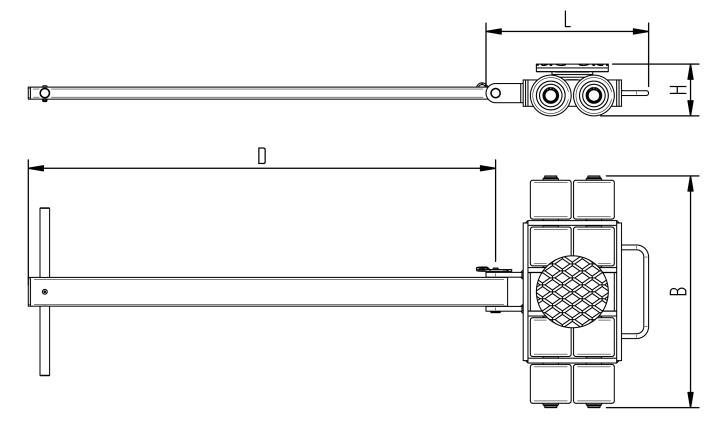 Dimension drawing: ECO-Skate i60L load moving system